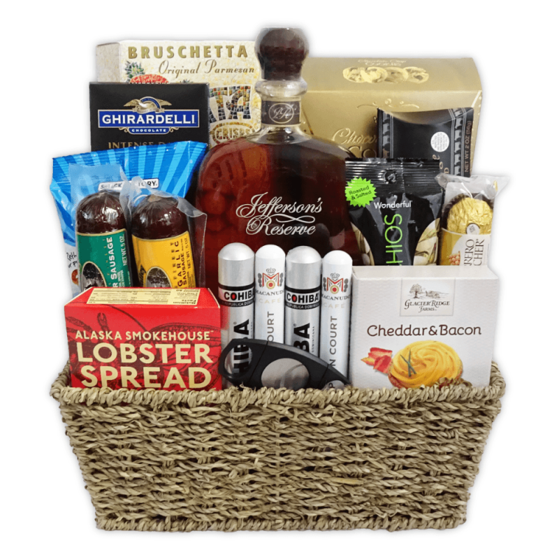 Champagne Life - Bourbon & Cigar Gift Basket