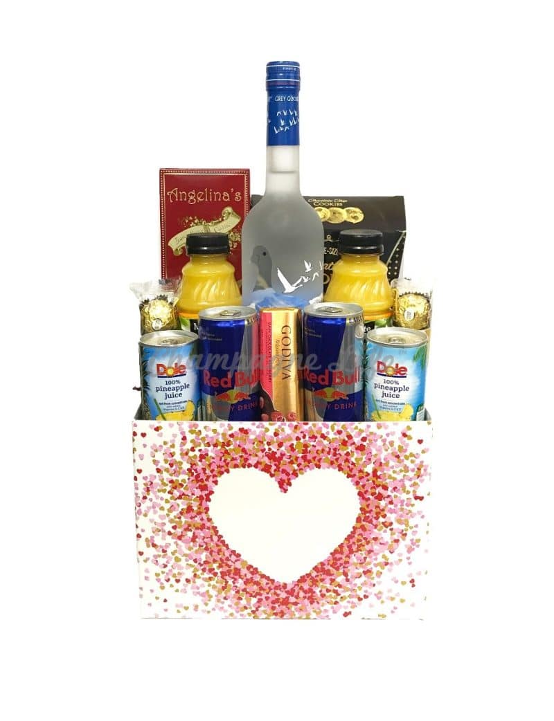 Valentine's Day Grey Goose Basket