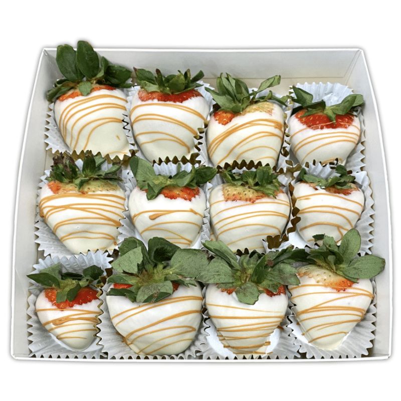 Salted Caramel White Chocolate Strawberries
